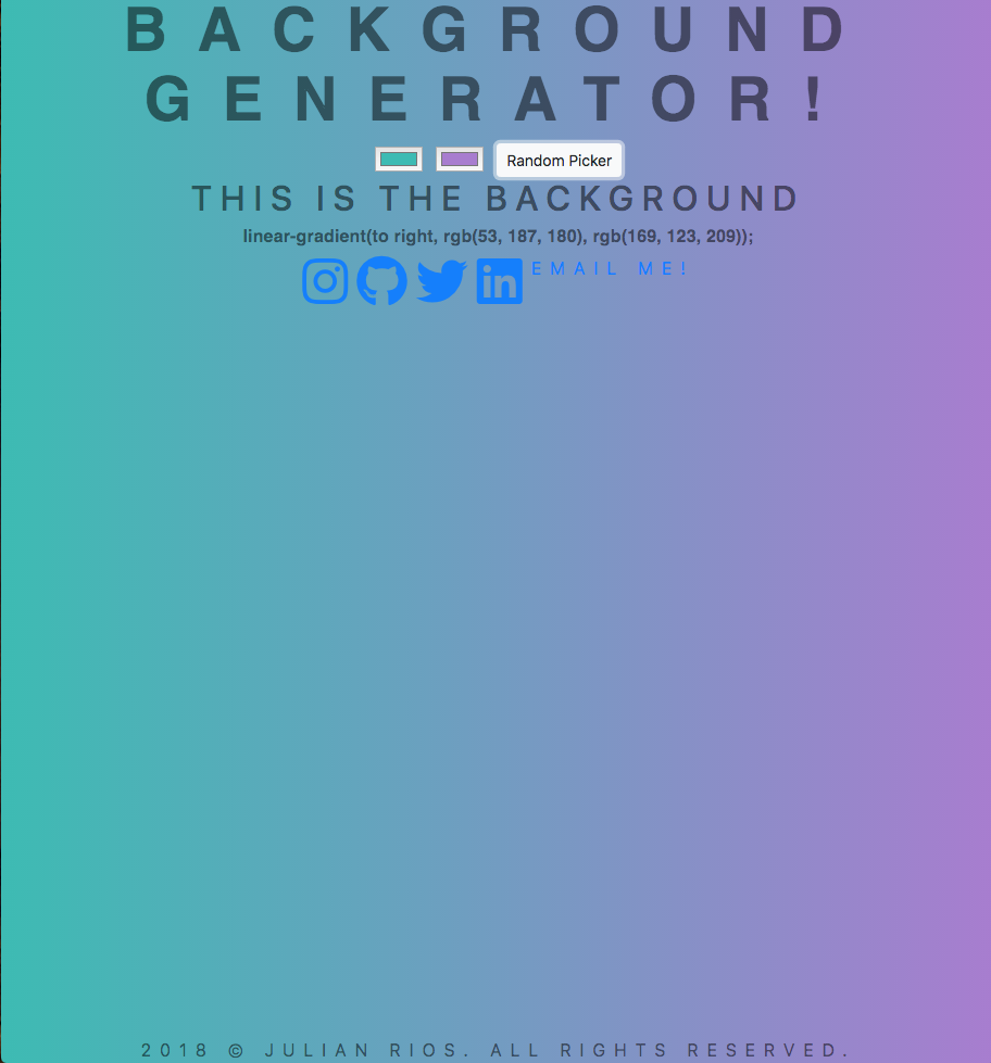 background color generator homepage